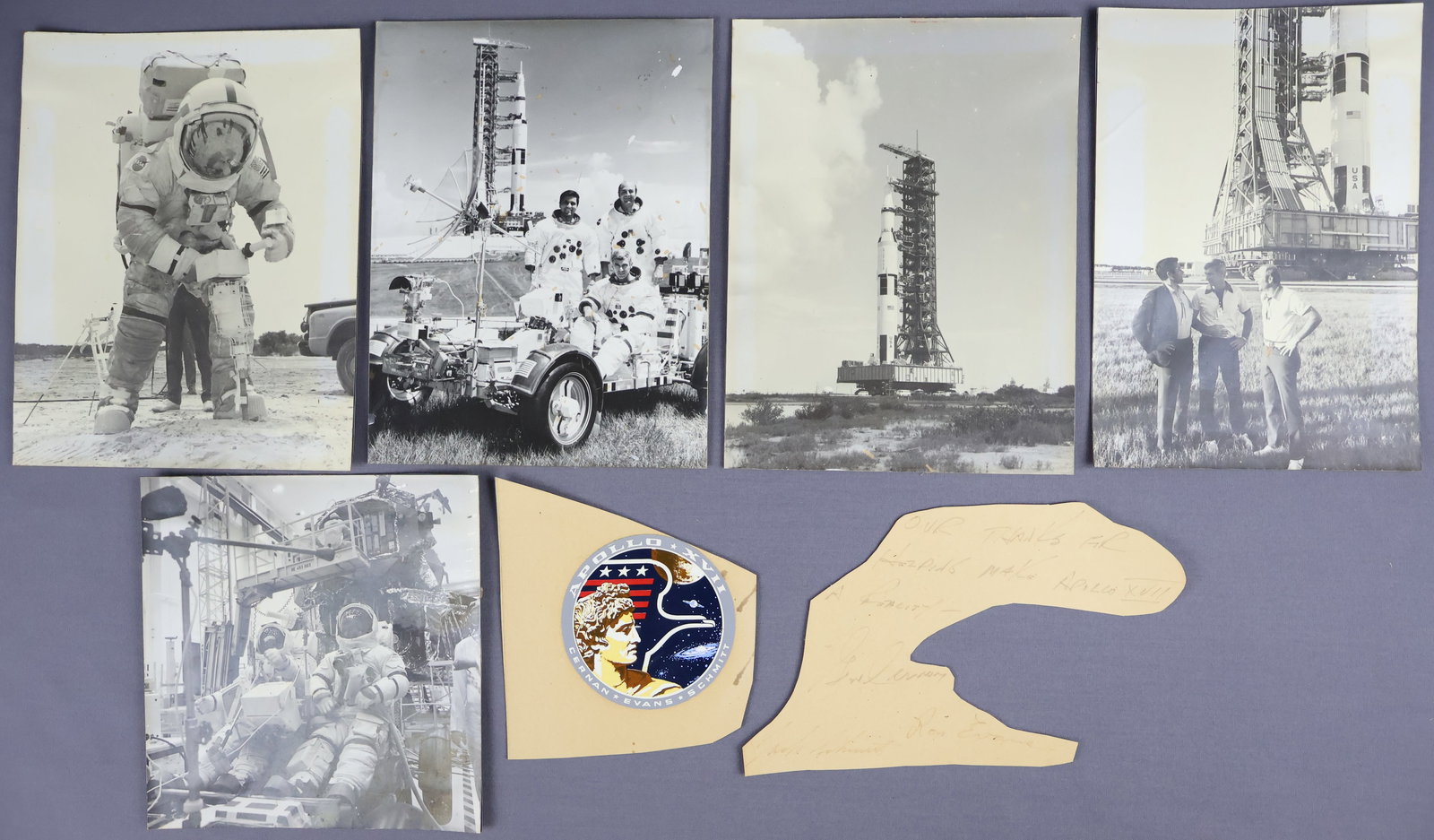 Bob Giffen's Apollo 17 Crew Signed Dedication & Vintage Photographs (1 of 3)