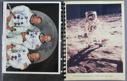 Apollo 11 Binder of Vintage "A Kodak" Photographs & Lithographs