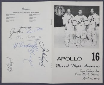 Apollo 16 Multi Astronaut Signed Program Booklet