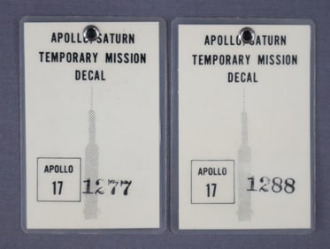 2 - Apollo 17 Temporary Mission Decal Badges