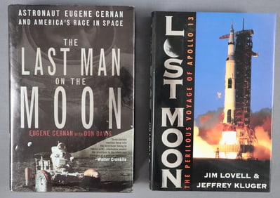 2 - Astronaut Signed Books - "Lost Moon" & "The Last Man on the Moon"