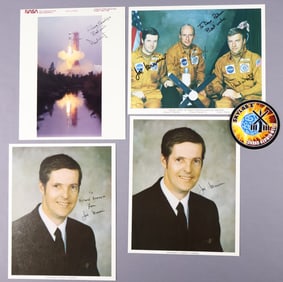 4 - Skylab 2 Crew Signed Lithograph & Signed Portrait Images