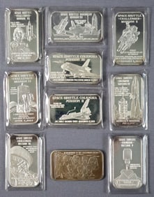 10 - Troy Once's of Solid Silver .999 Space Bullion