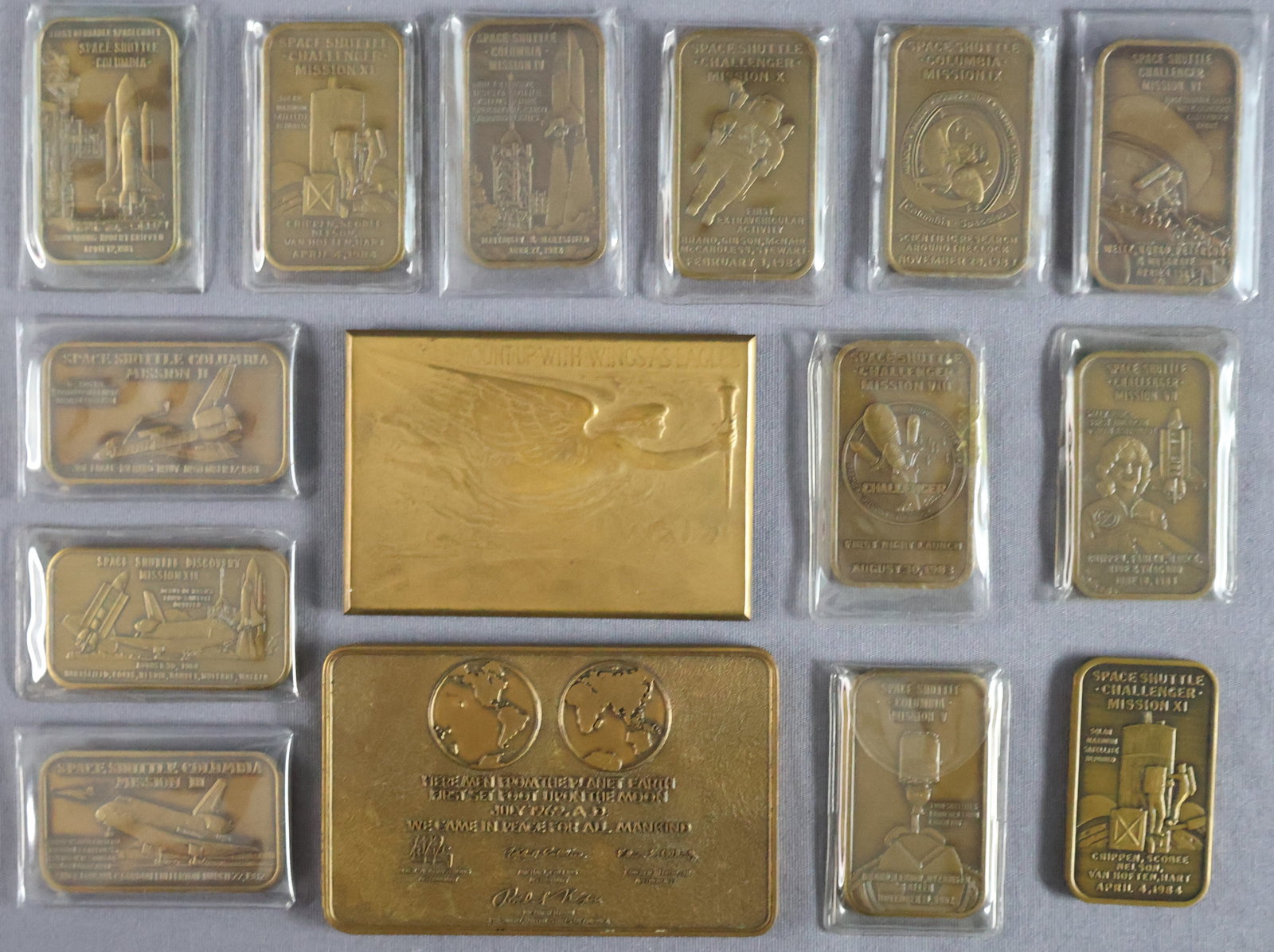 Bronze Space Themed Commemorative Ingots (1 of 2)