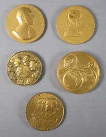 5- Large Bronze Commemorative Coins