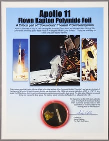Apollo 11 Flown Kapton Sections with Presentation Sheet