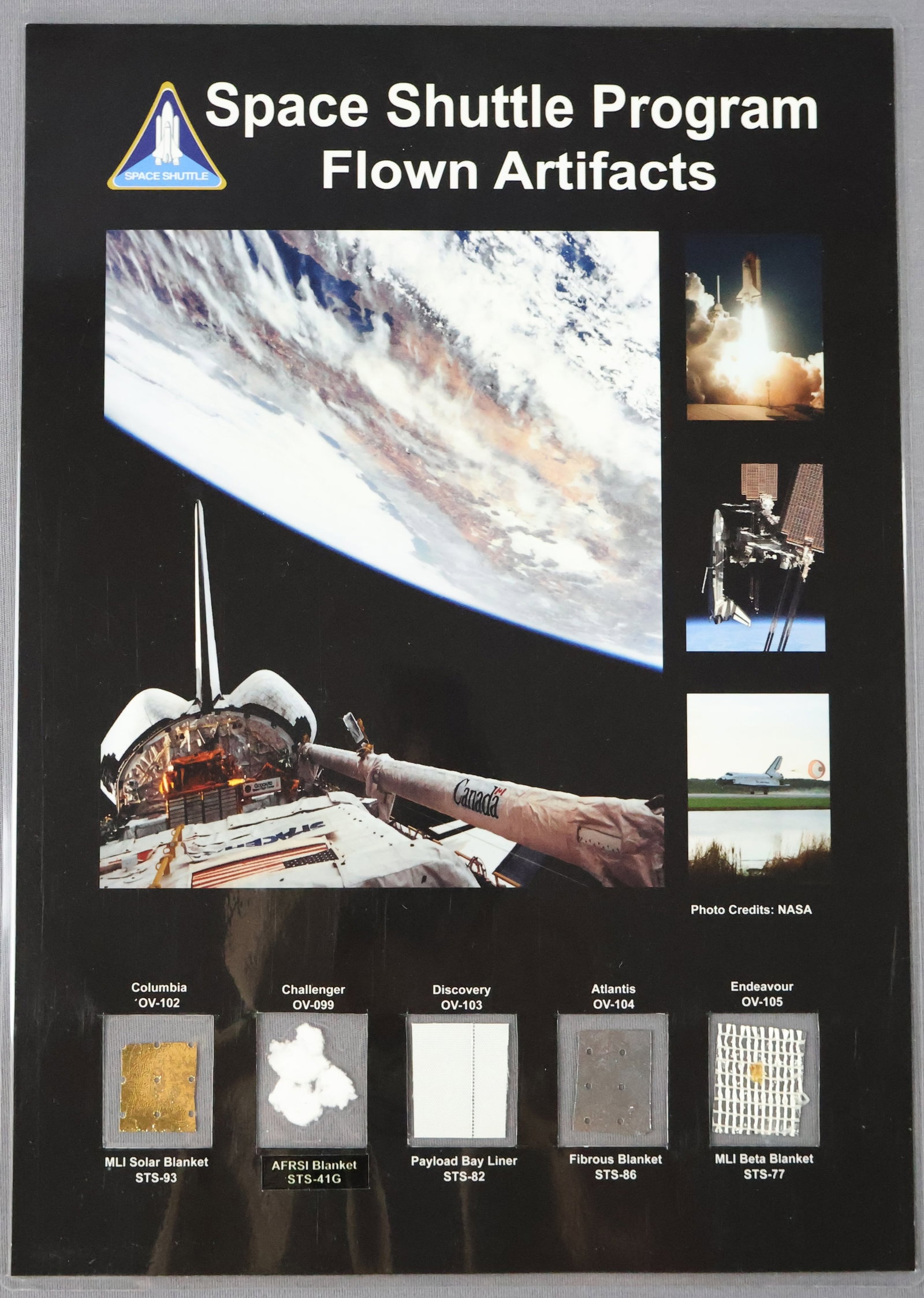 Space Shuttle Program Flown Artifacts Presentation Display (1 of 2)