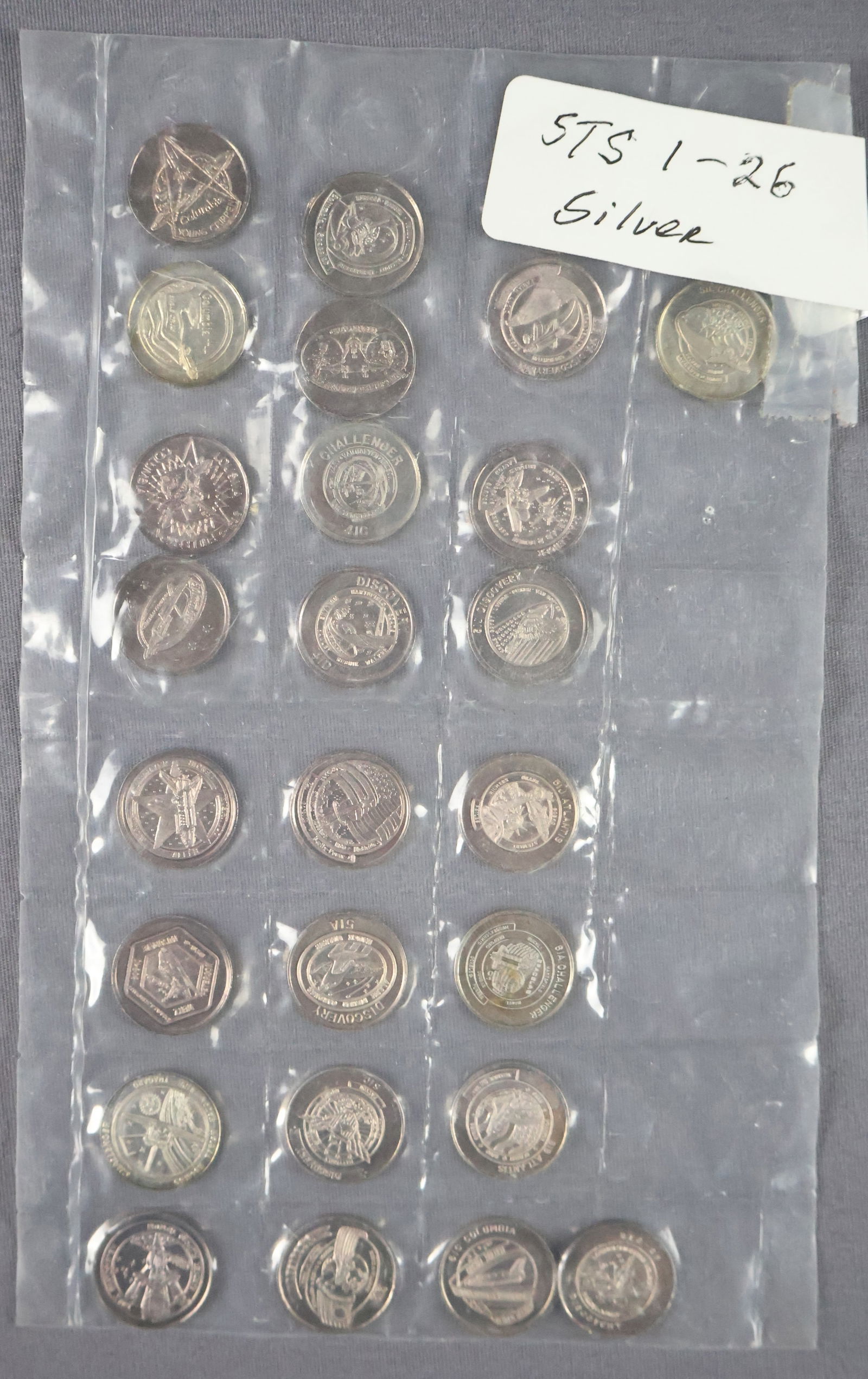 Bob Sieck's STS-1 to STS-26 Solid Silver .999 Coins (1 of 2)