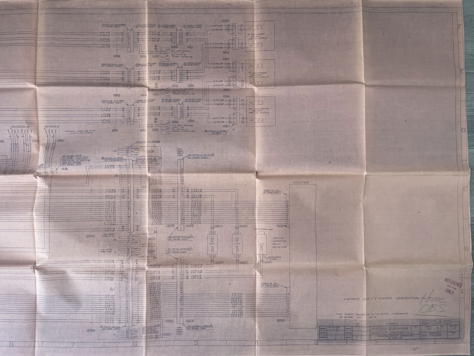 Original Full Size MA-5 Electrical Schematic For Ham's Flight (1 of 5)