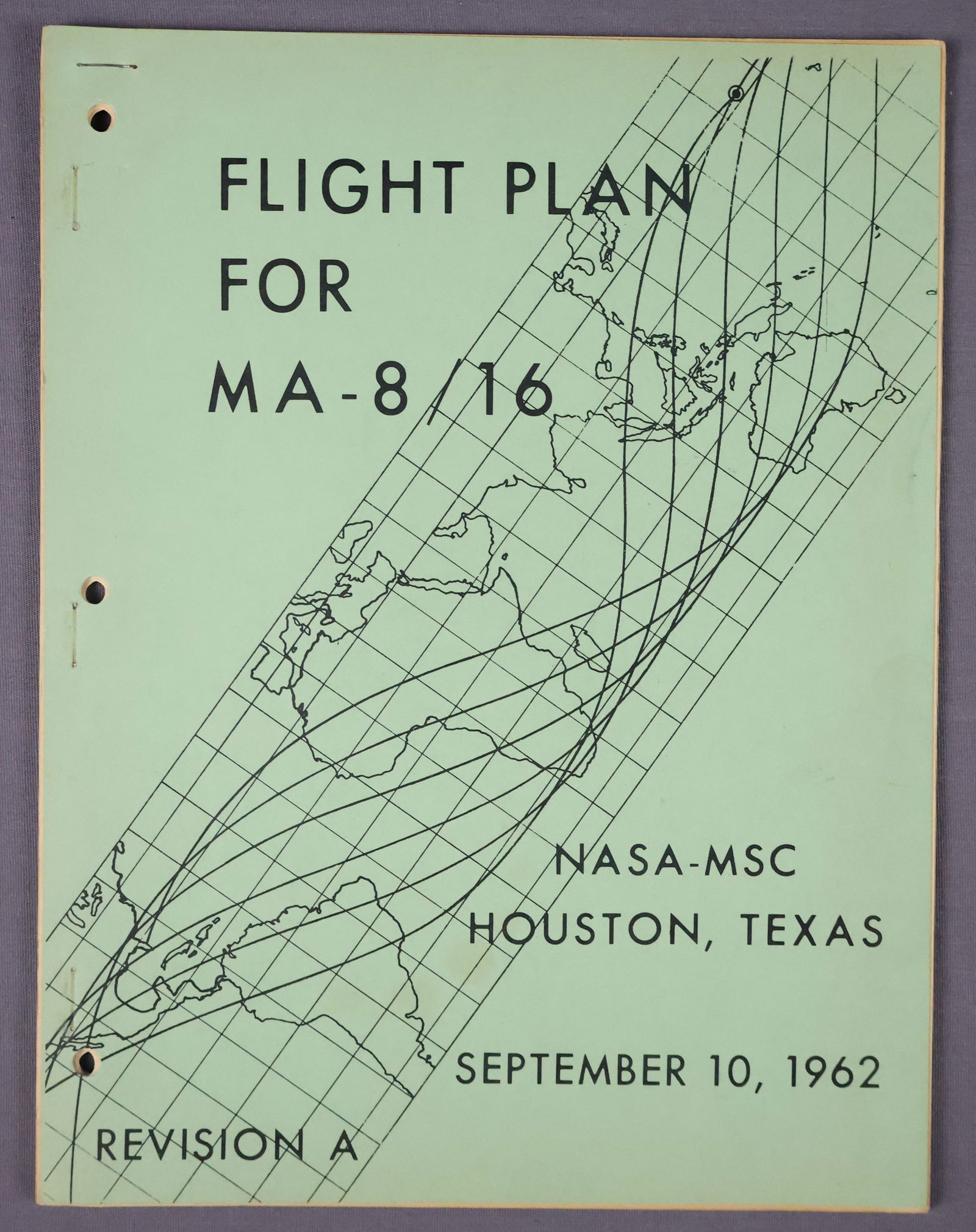 Original MA-8 / Sigma-7 Flight Plan With Notes (1 of 3)