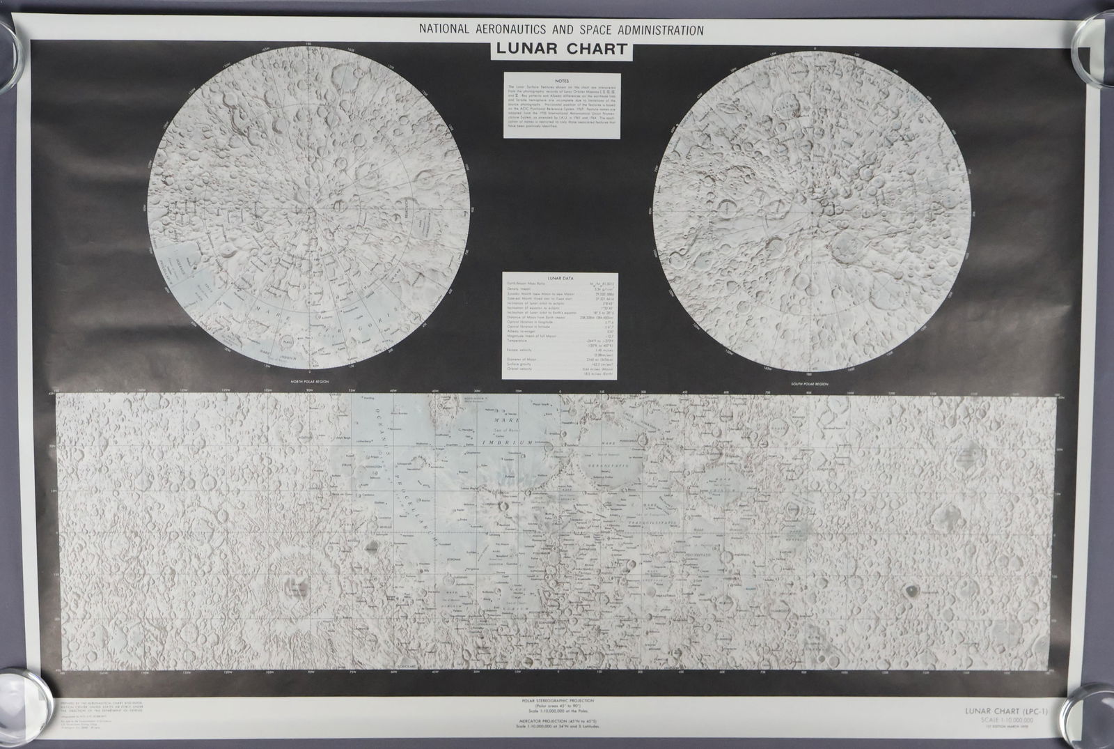 Apollo Lunar Chart (LPC-1) Chart 1970 #1 (1 of 1)