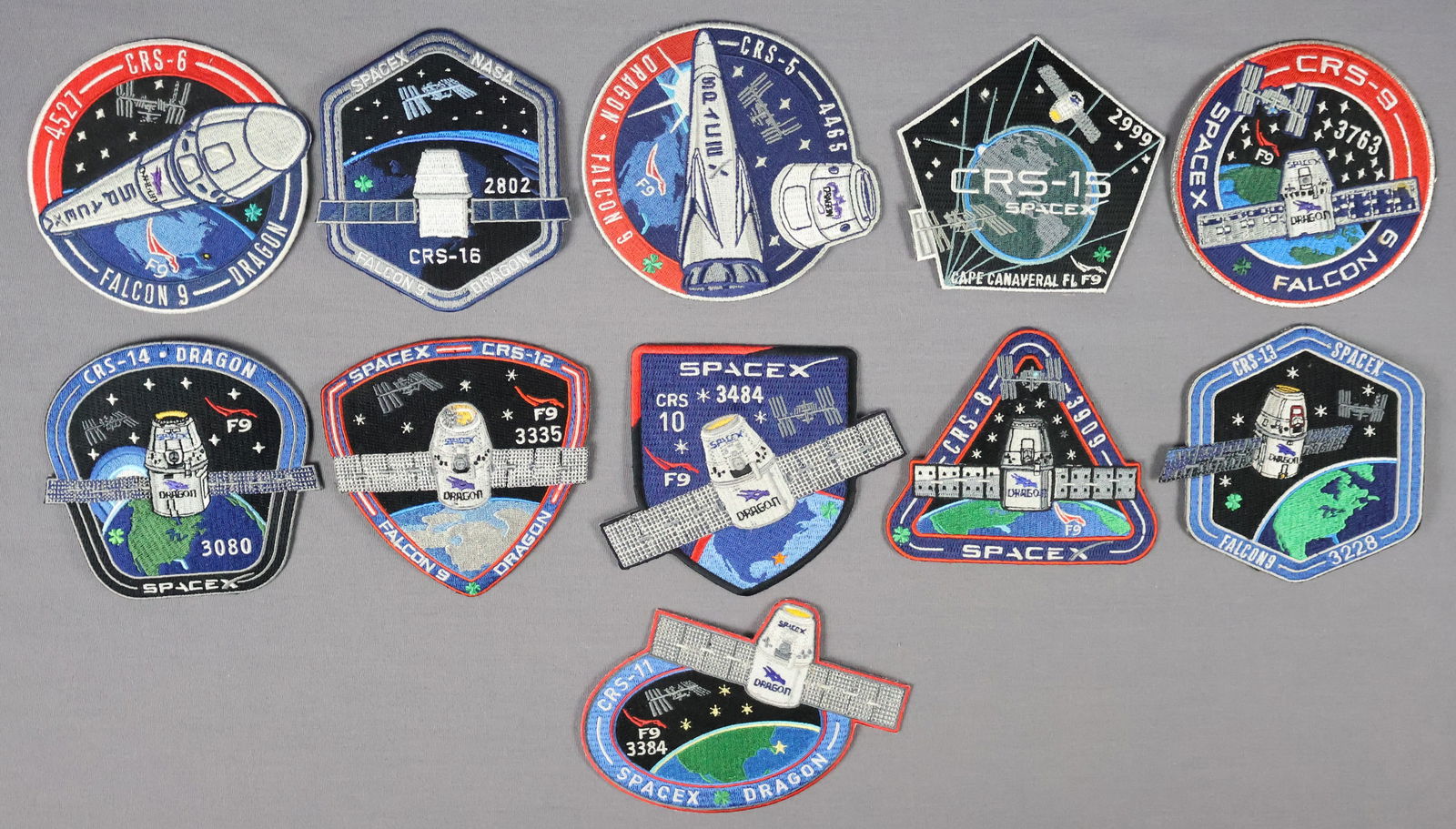 11 - SpaceX Employee Numbered CRS Patches (1 of 2)