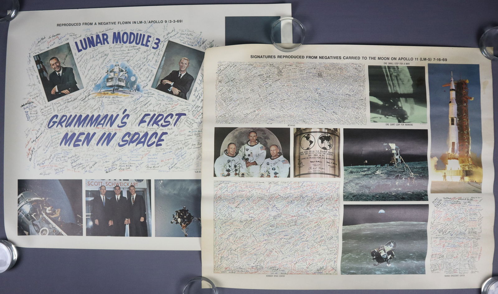 Apollo 9 & Apollo 11 Grumman Lunar Module Posters Made with Flown Film (1 of 3)