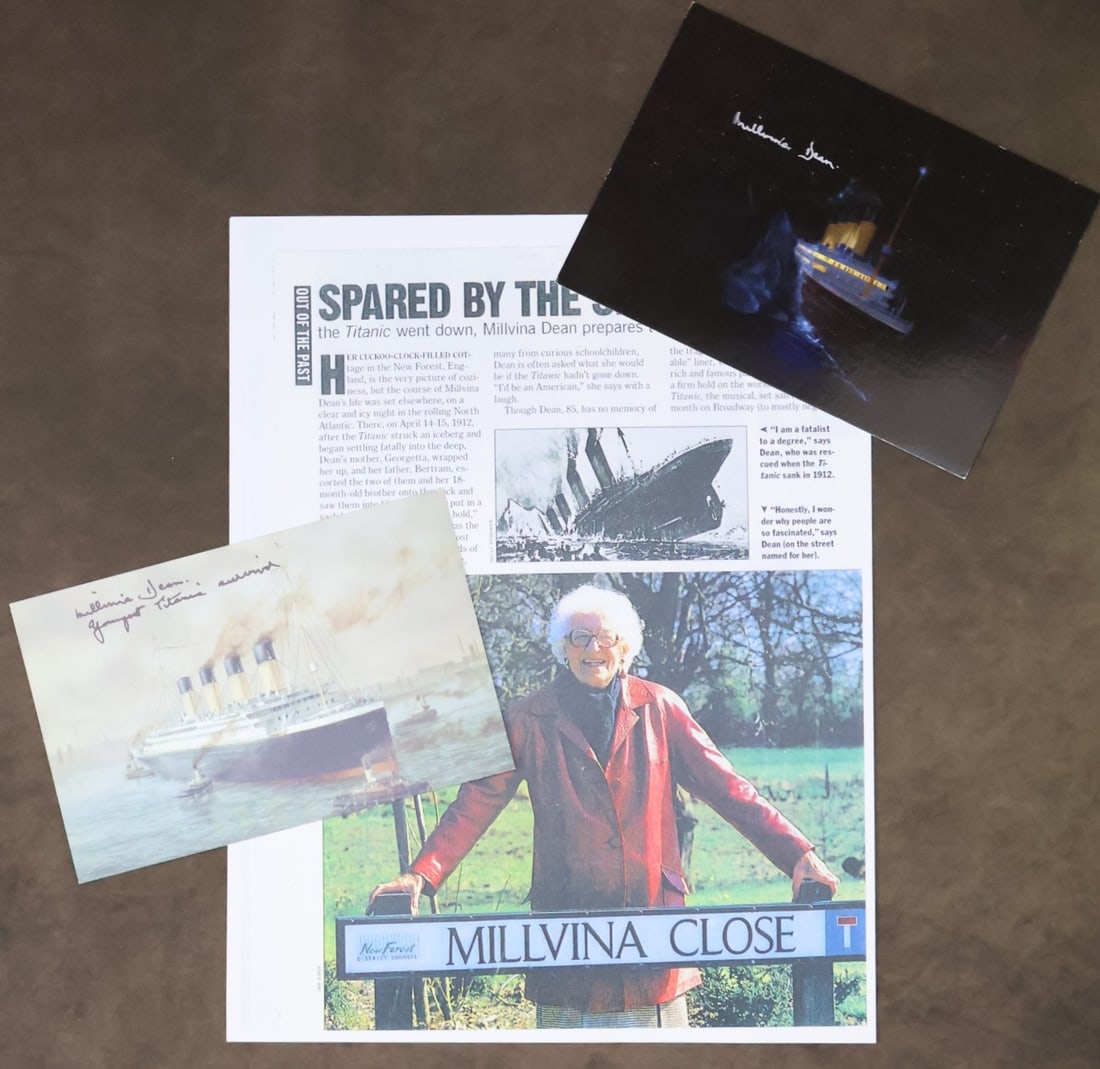 Titanic Survivor Millvina Dean Signed Postcards (1 of 5)