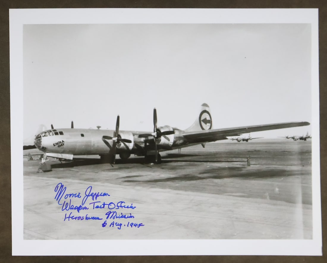 Weapons Test Officier Morris Jeppson of the "Enola Gay" Signed Photograph (1 of 2)