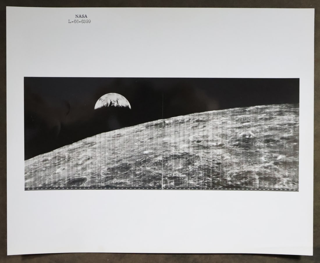 Rare Lunar Orbiter 1 "Earth from the Moon" Photograph (1 of 2)