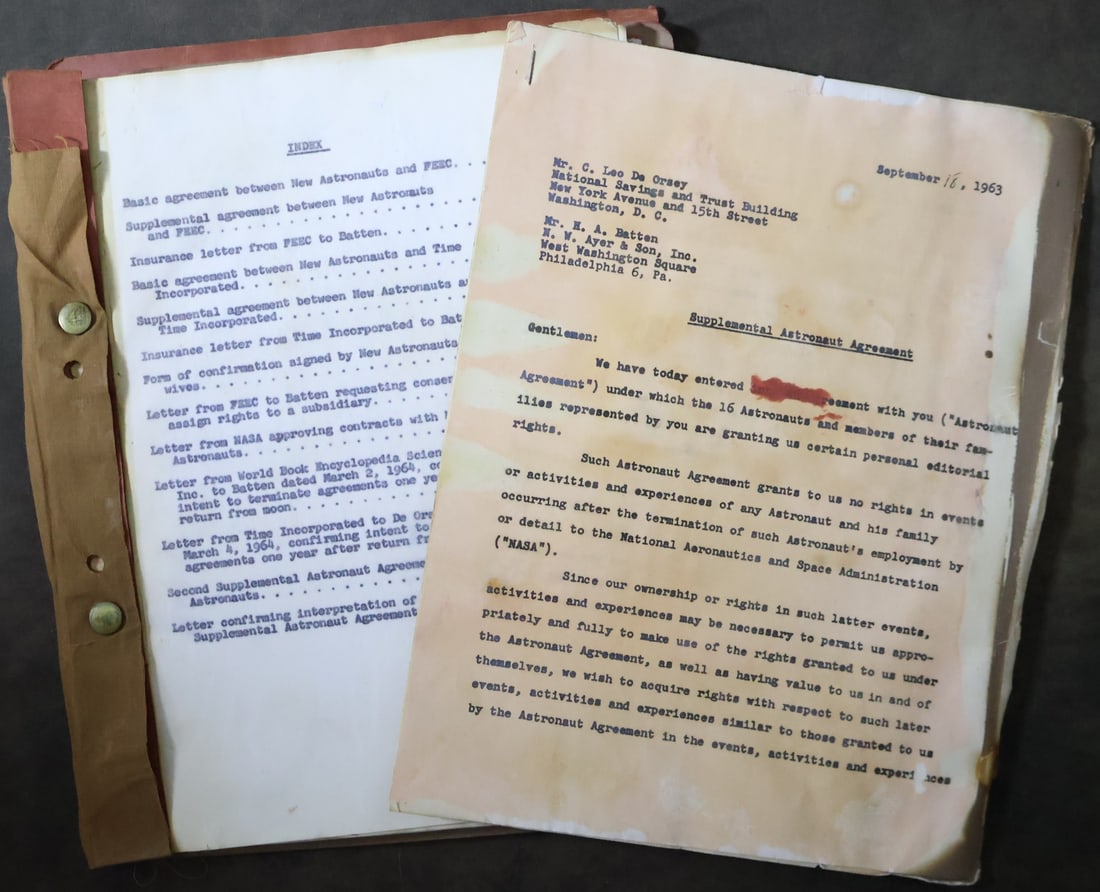 1963/64 Astronaut Agreement from Deke Slayton (1 of 7)