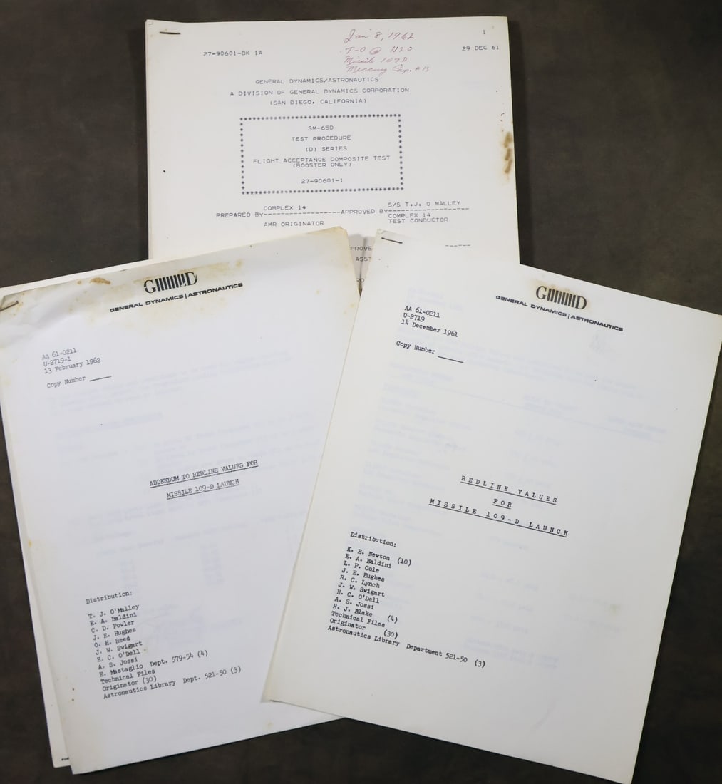 John Glenn MA-6 Atlas #109 Pre Flight Acceptance Test Manual (1 of 4)