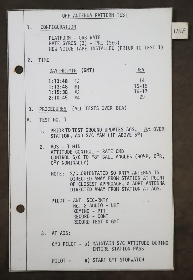 Gemini 5 Flown "Procedures" Page (1 of 3)