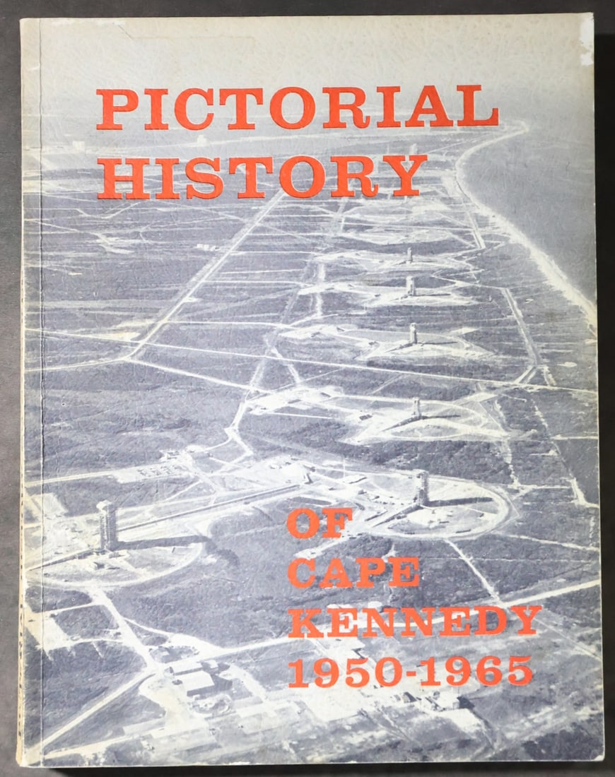 Donald J. Mackey Signed "Pictorial History of Cape Kennedy" Book: A 1965 printing of the "Pictorial History of Cape Kennedy" book. The book has been hand signed by the illustrator Donald J. Mackey. Several of his illustrations are displayed throughout the book with