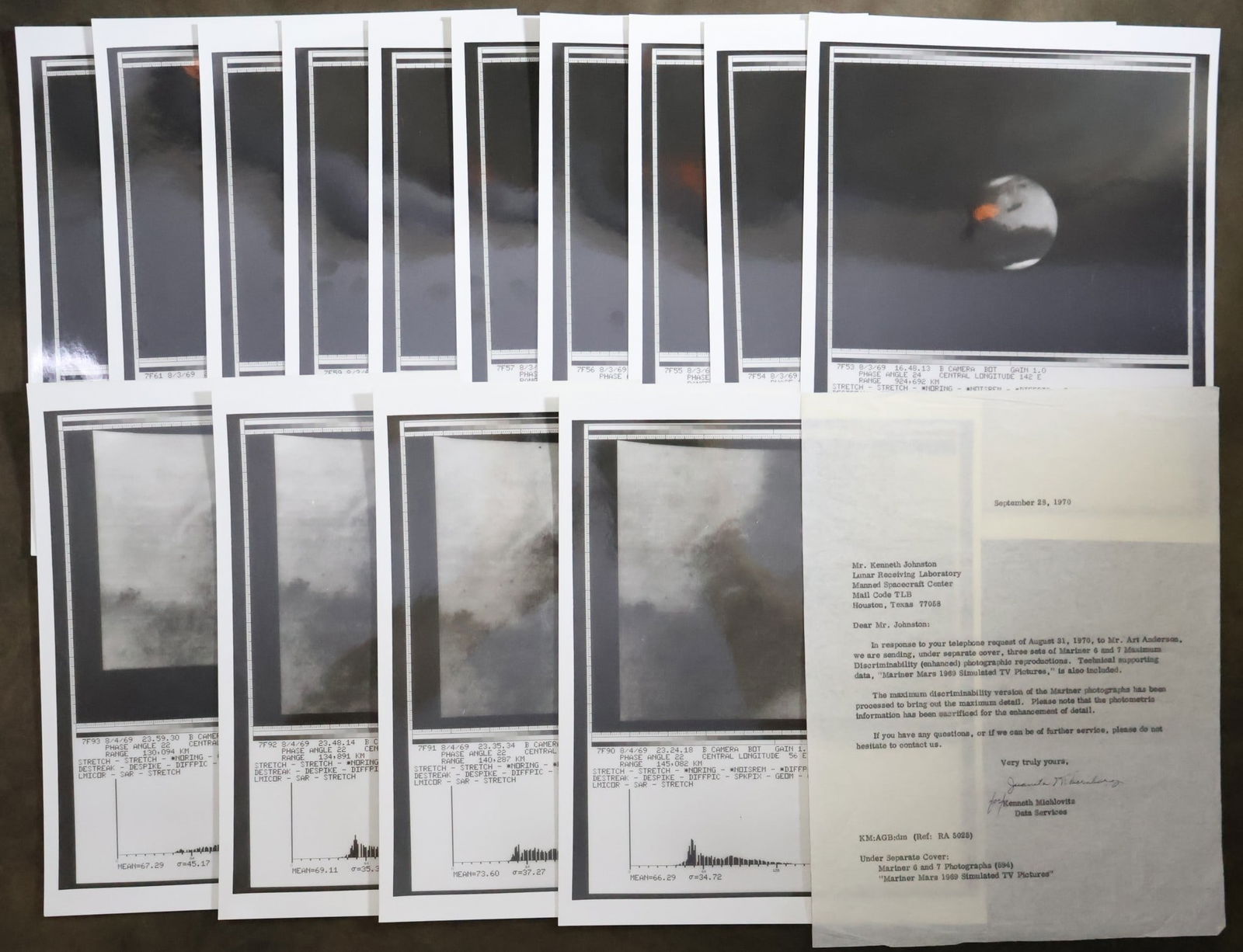 14 - Original Mariner 7 Sequential Lunar Photographs (1 of 3)