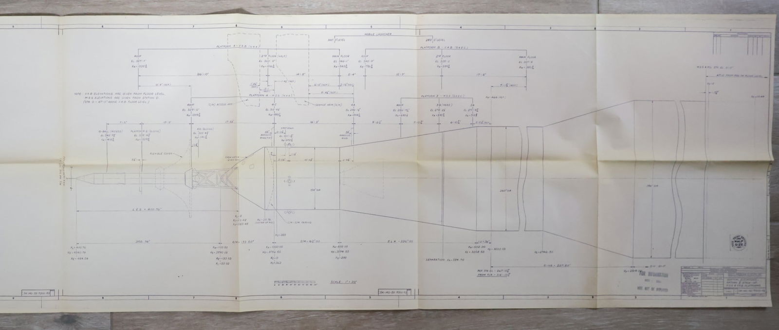 Original NASA Saturn V S-3 Launch Escape Blueprint (1 of 3)