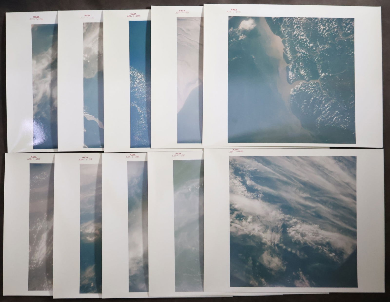 10 - Original NASA Apollo 7 Red Numbered Earth Orbit Photographs (1 of 4)