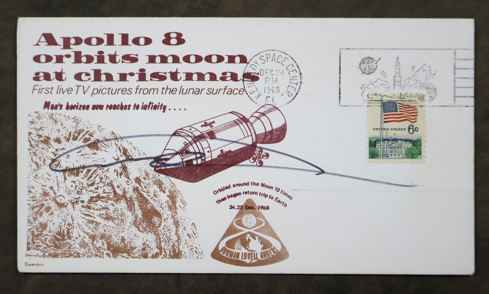 Rare Apollo 8 Astronaut William Anders Signed Christmas Cover (1 of 2)