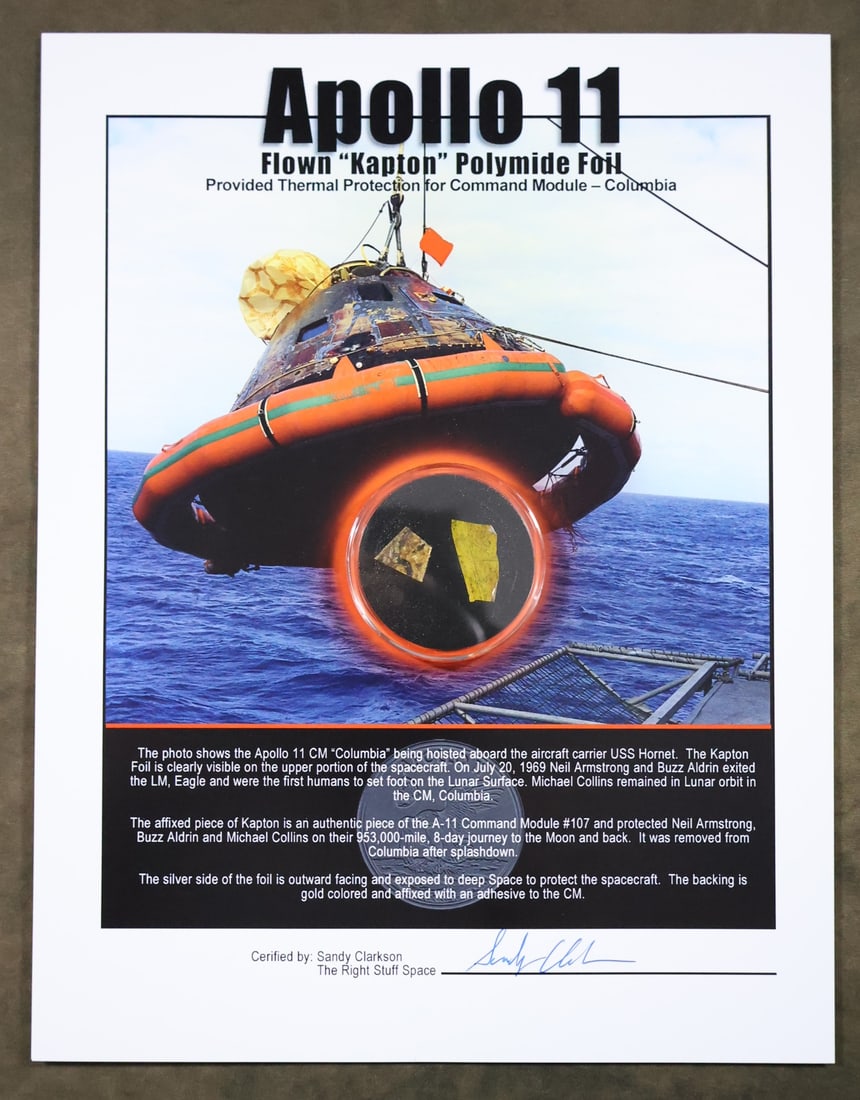 Apollo 11 Flown Kapton Foil "Columbia" on COA (1 of 2)