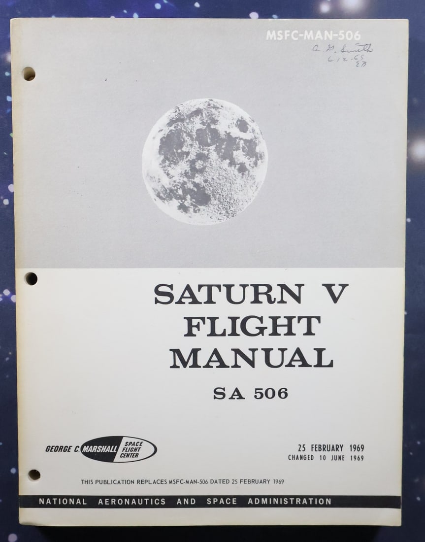 AS-506 / Apollo 11 Original Saturn V Flight Manual Dated 1969 (1 of 5)
