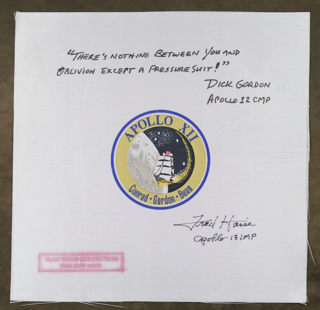 Apollo 12 Fred Haise Signed Dick Gordon Statement Beta Cloth Emblem Patch (1 of 1)