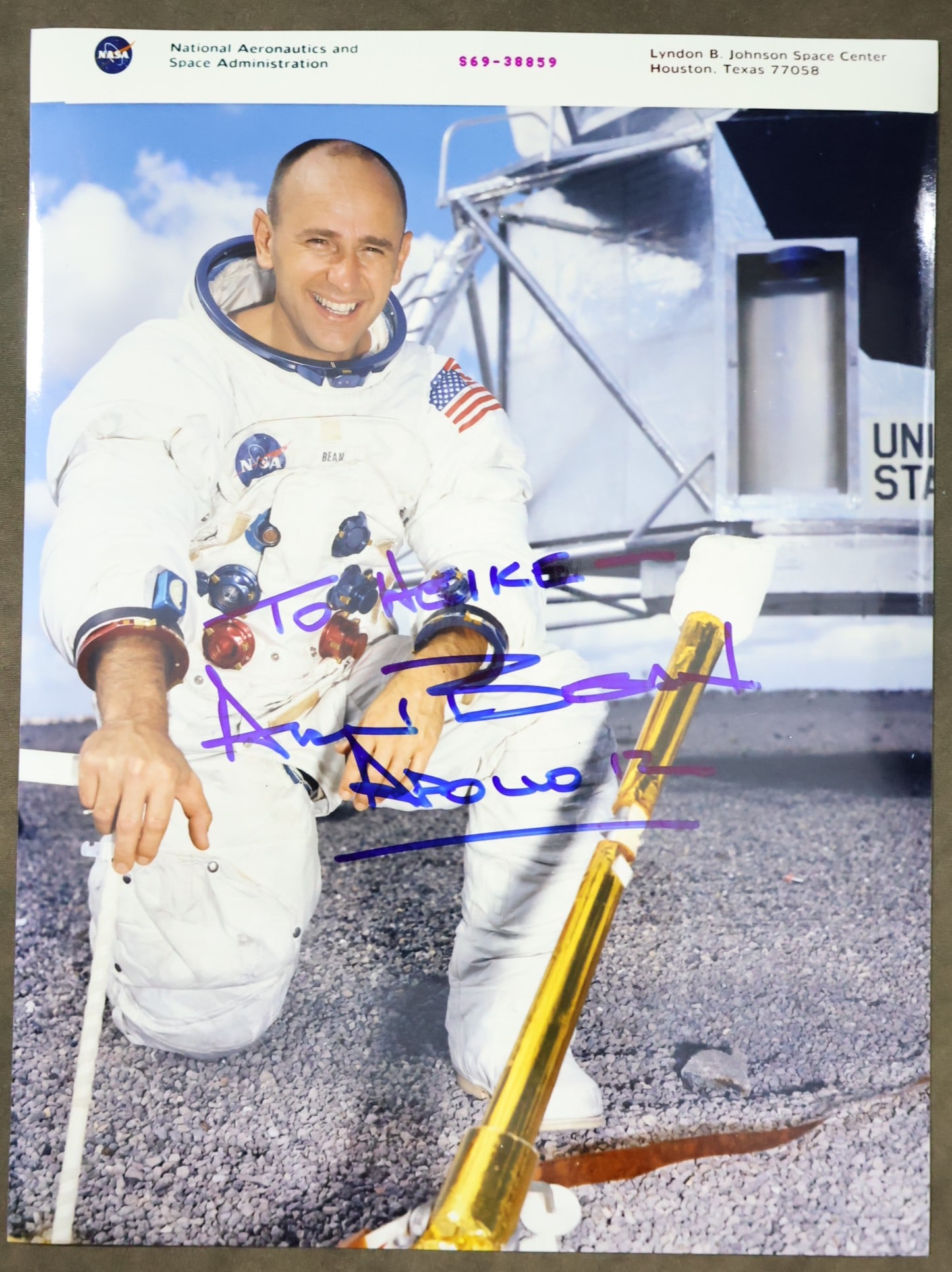 Alan Bean Signed NASA Red Numbered Photograph (1 of 2)