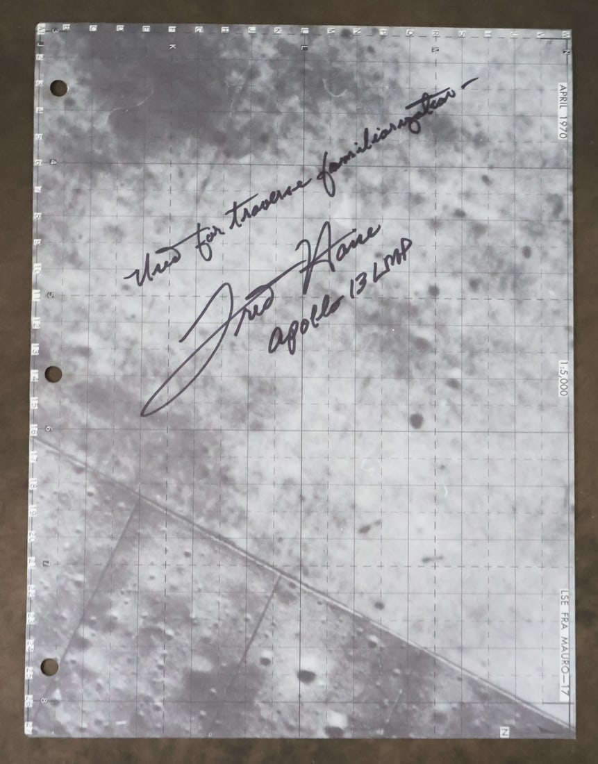 Apollo 13 Lunar Surface Map Page Used in Training (1 of 4)