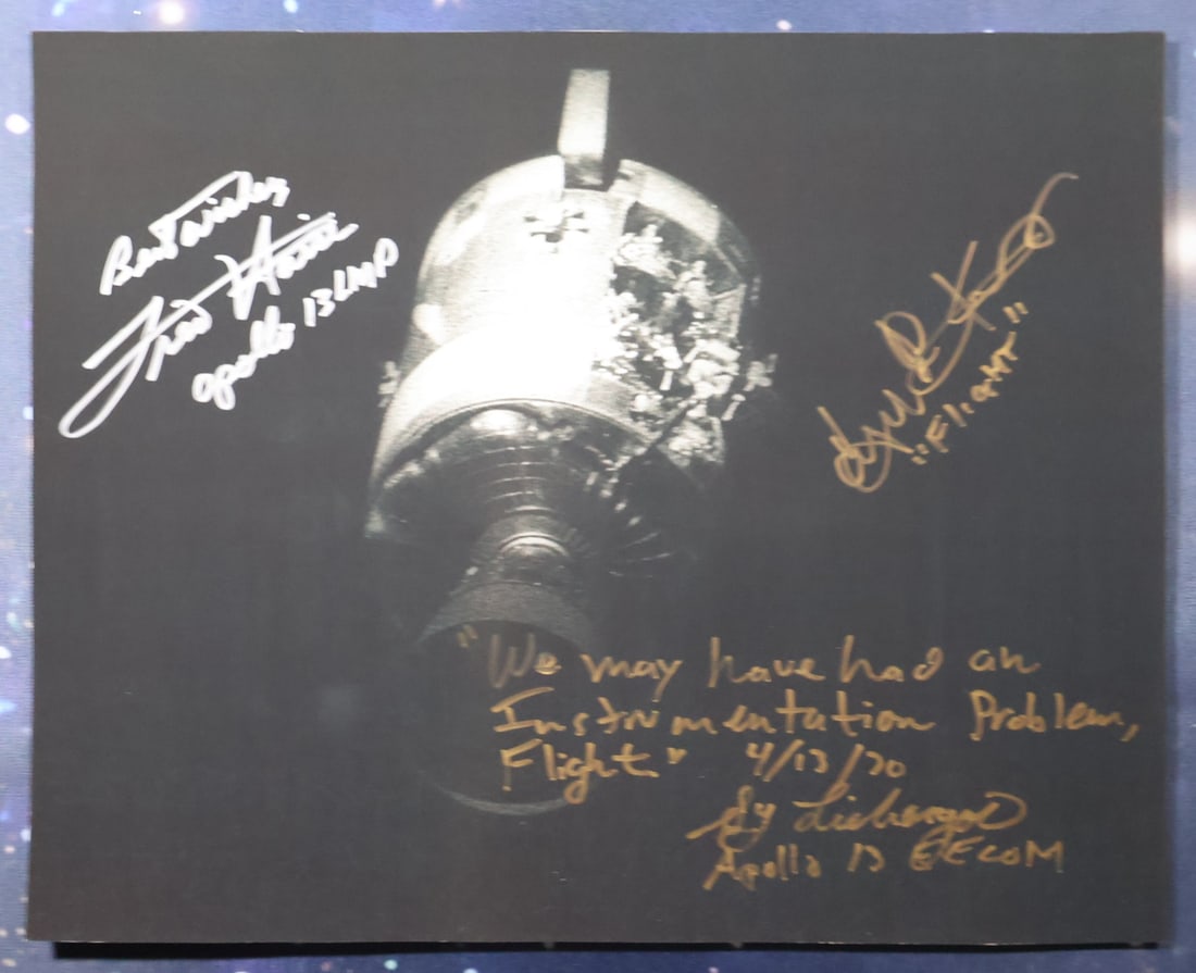 Apollo 13 "Damaged Service Module" Signed Photograph (1 of 2)