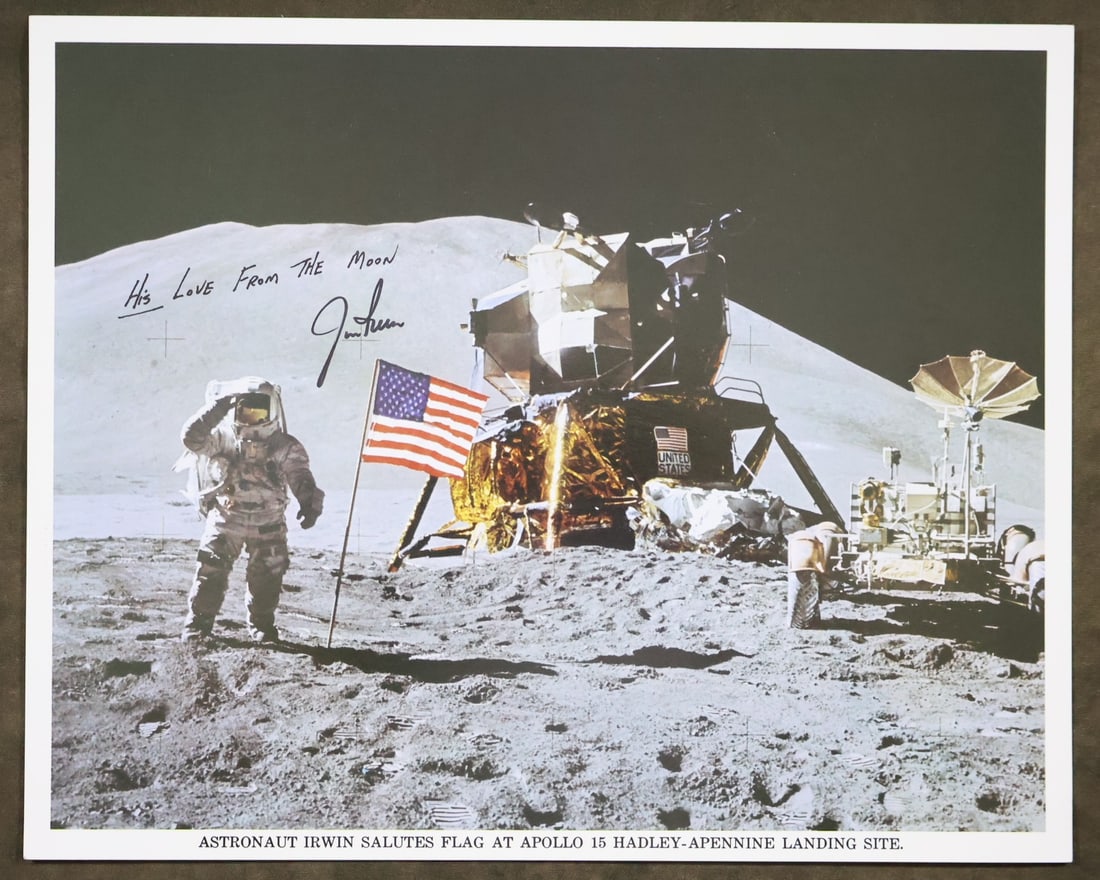 Vintage Apollo 15 NASA Astronaut Jim Irwin Signed Lithograph (1 of 2)