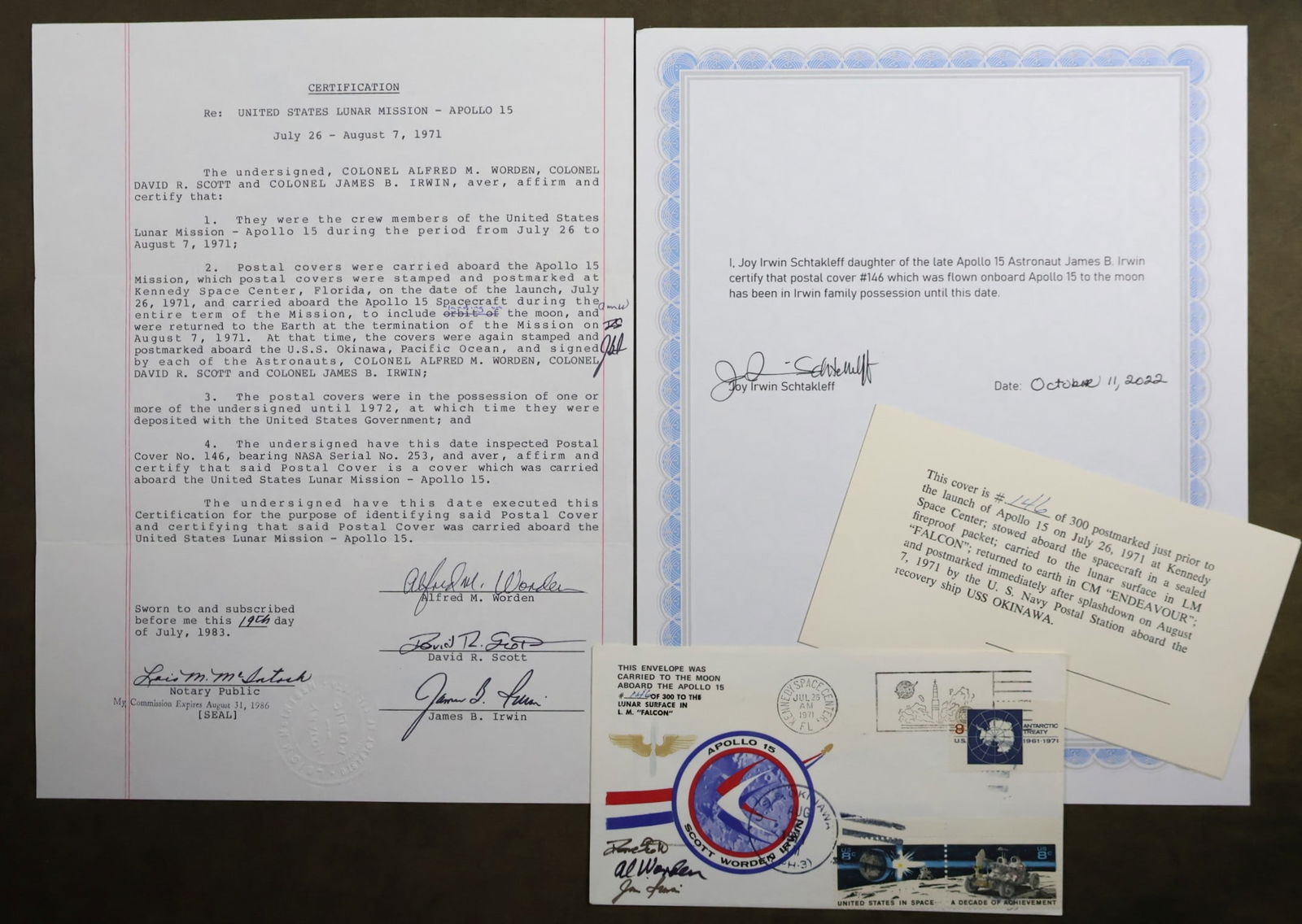 Apollo 15 Lunar Landed Postal Cover with COA (1 of 4)