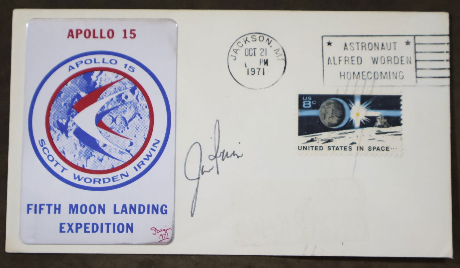Jim Irwin Signed Apollo 15 Cover (1 of 2)