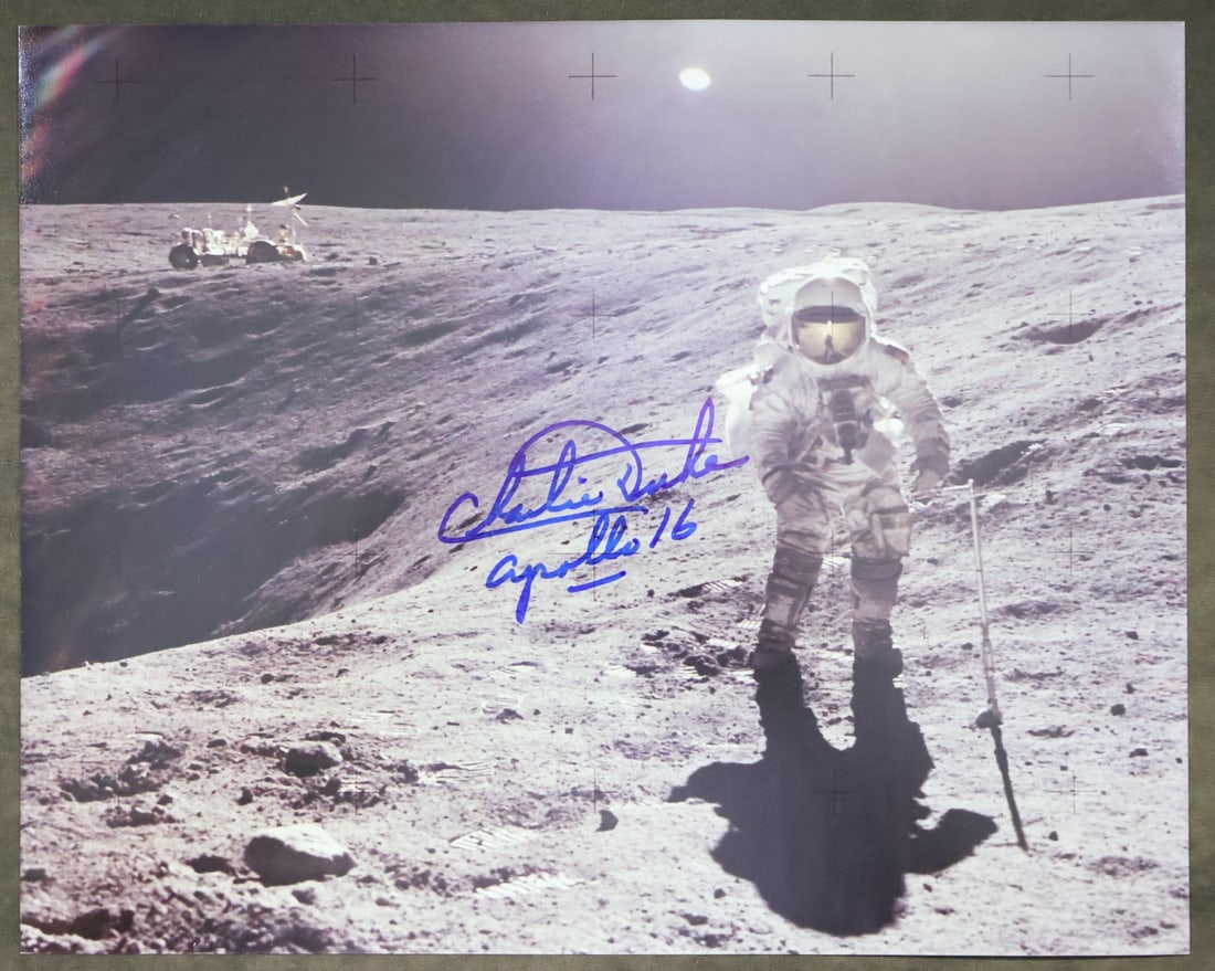 Astronaut Charlie Duke Signed Lunar Surface Photograph (1 of 2)