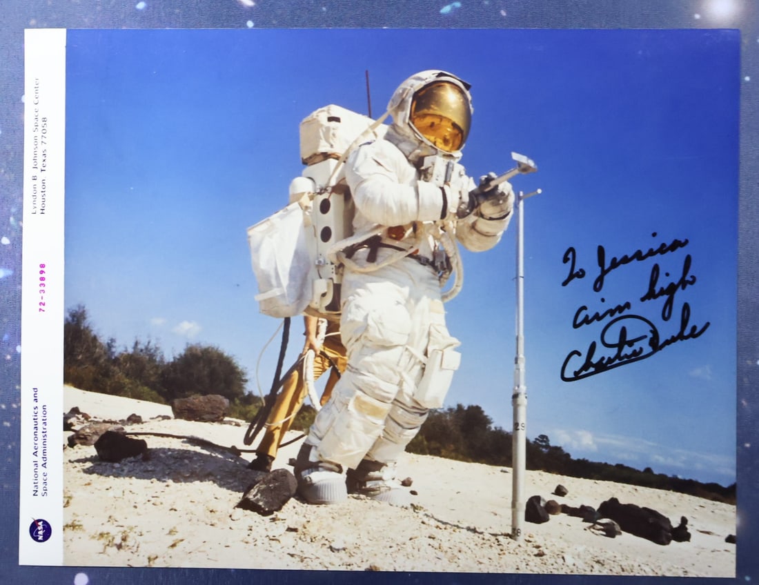 Apollo 16 Charlie Duke Signed NASA Red Numbered Photograph (1 of 2)