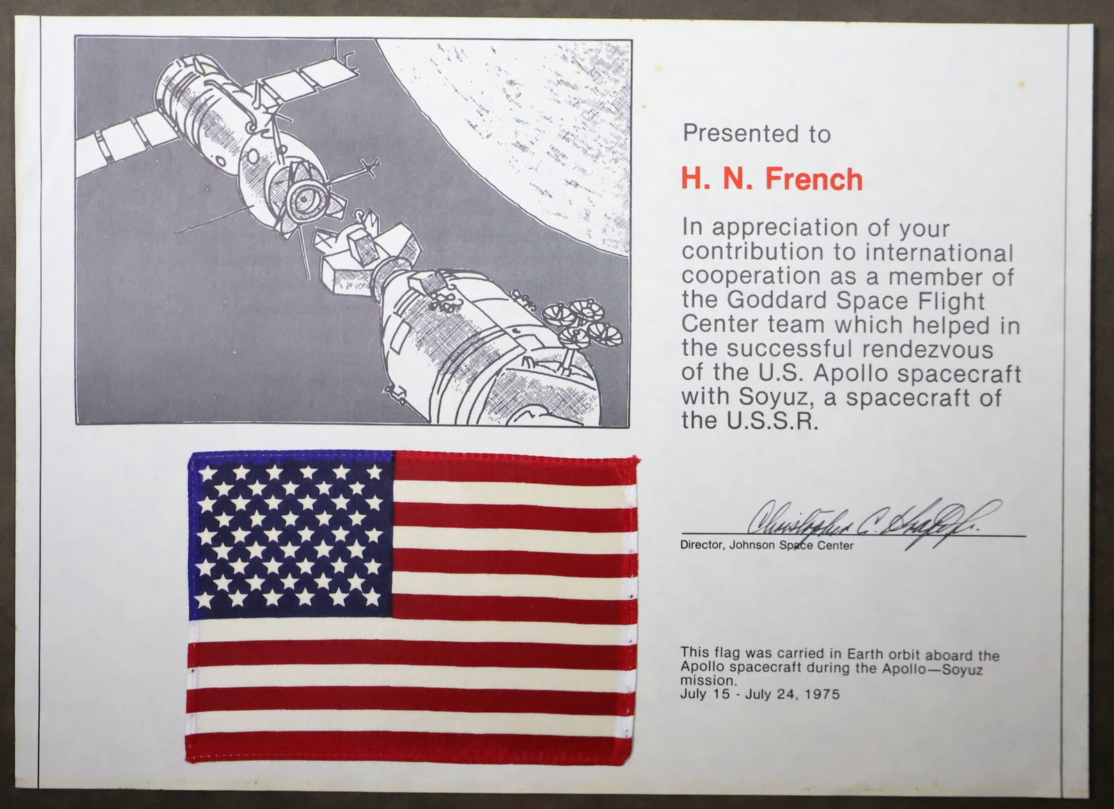 ASTP Flown American Flag Presentation (1 of 2)