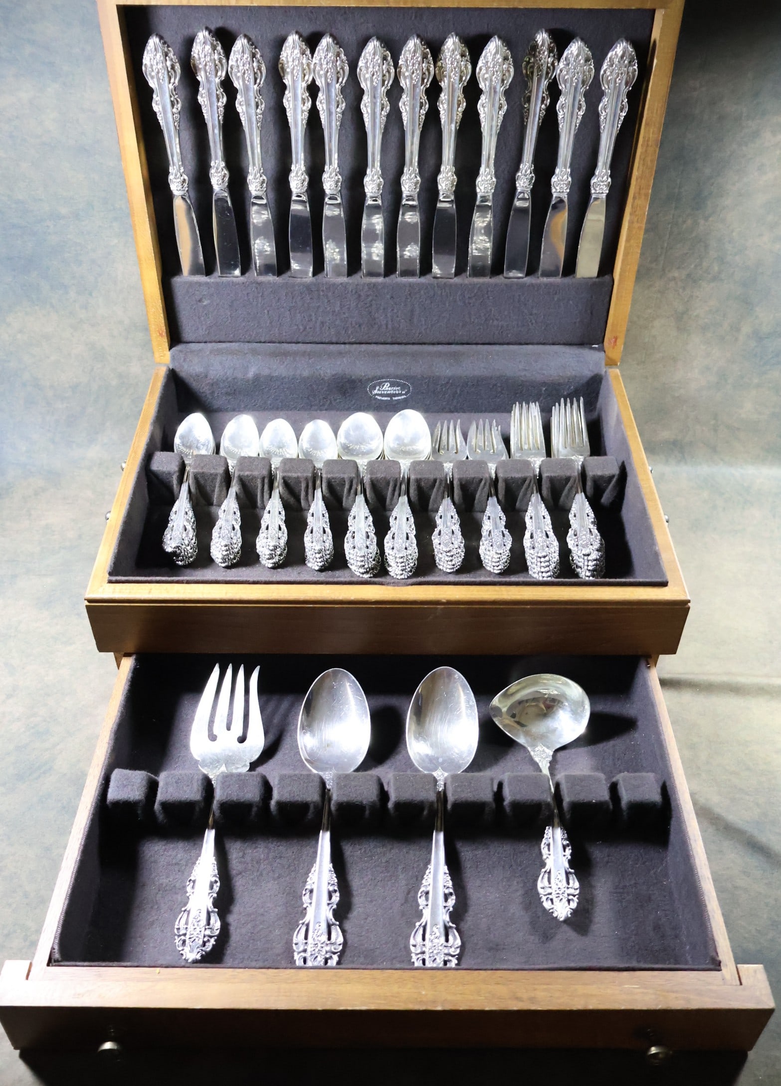 Sterling Silver Dinner Set for 12 in Storage Box (1 of 7)