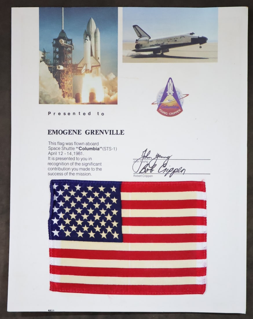 STS-1 Flown American Flag Award (1 of 2)