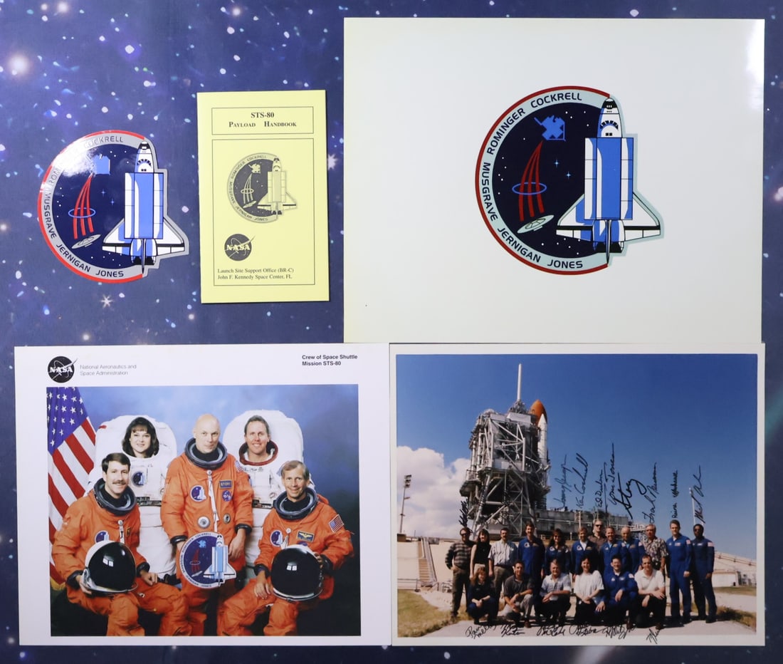 STS-80 Full Crew Signed VITT Photograph & More (1 of 3)