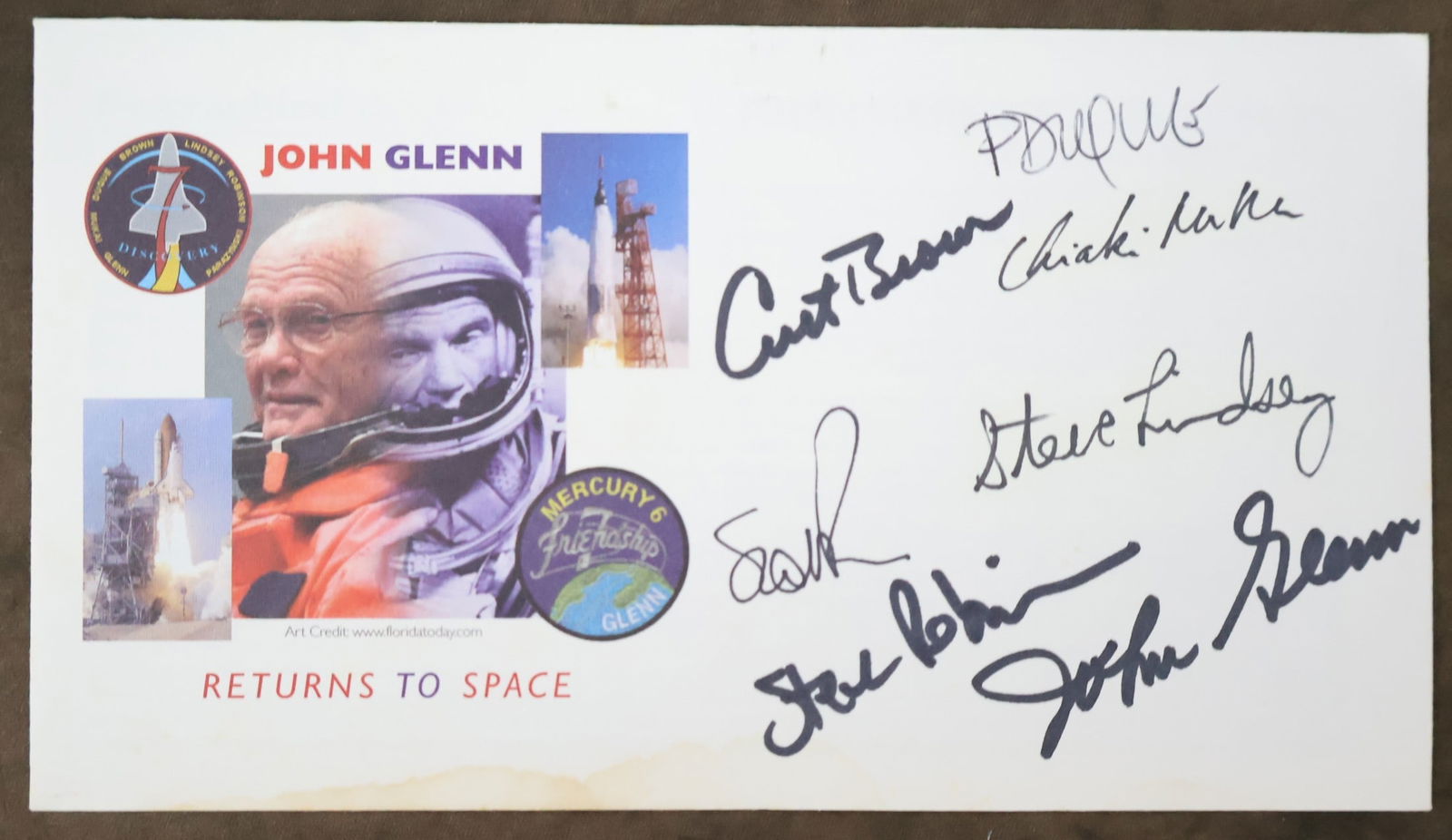 STS-95 Crew Signed Cover including John Glenn (1 of 2)