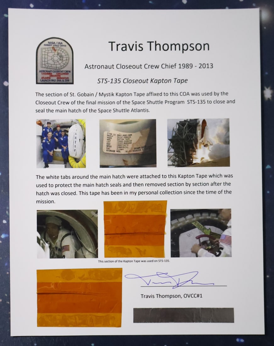 STS-135 Closeout Crew Used Kapton Tape on COA (1 of 3)