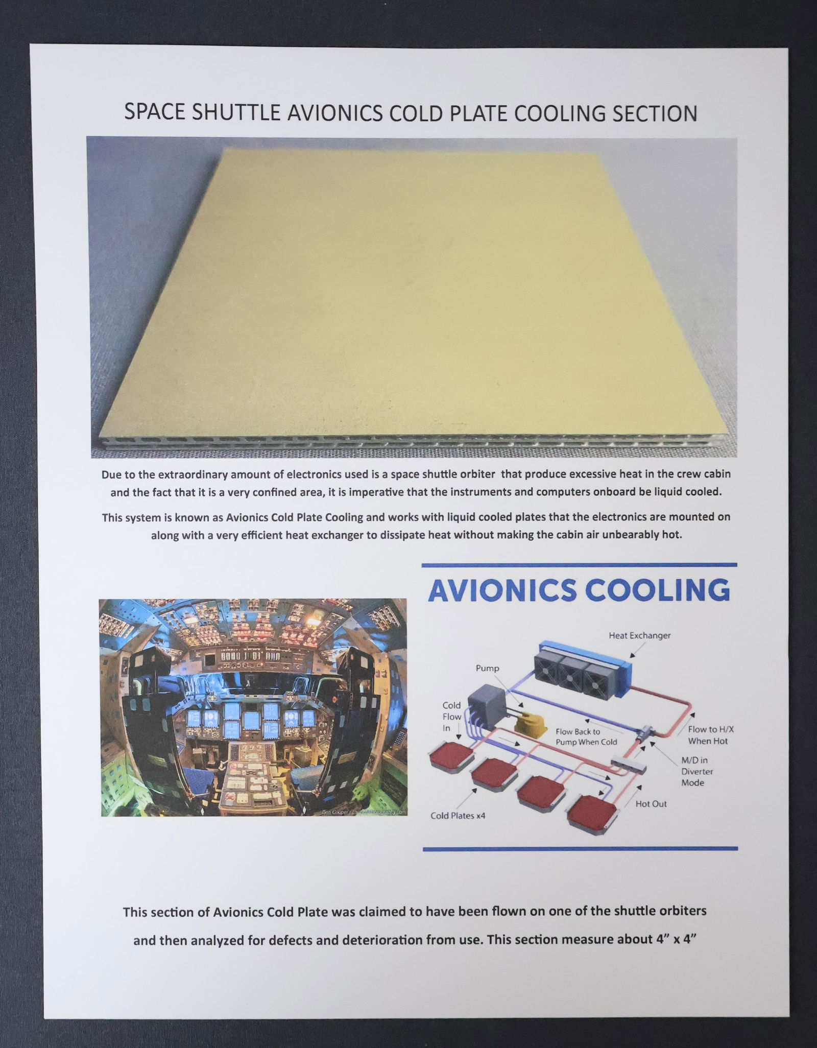 Space Shuttle Avionics Cold Plate Section - 3