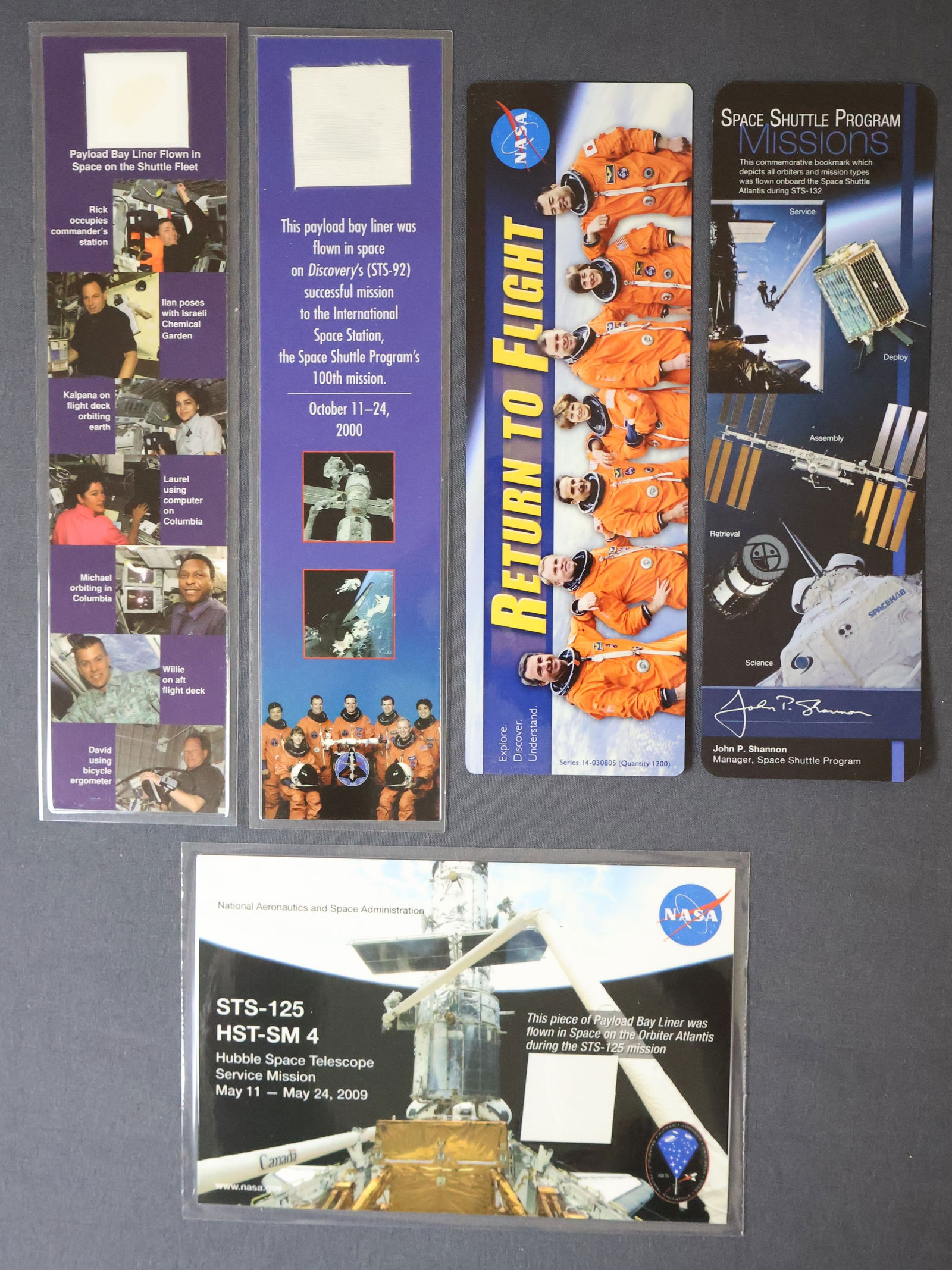 Flown Bookmarks & Payload Bay Liner Sections (1 of 2)
