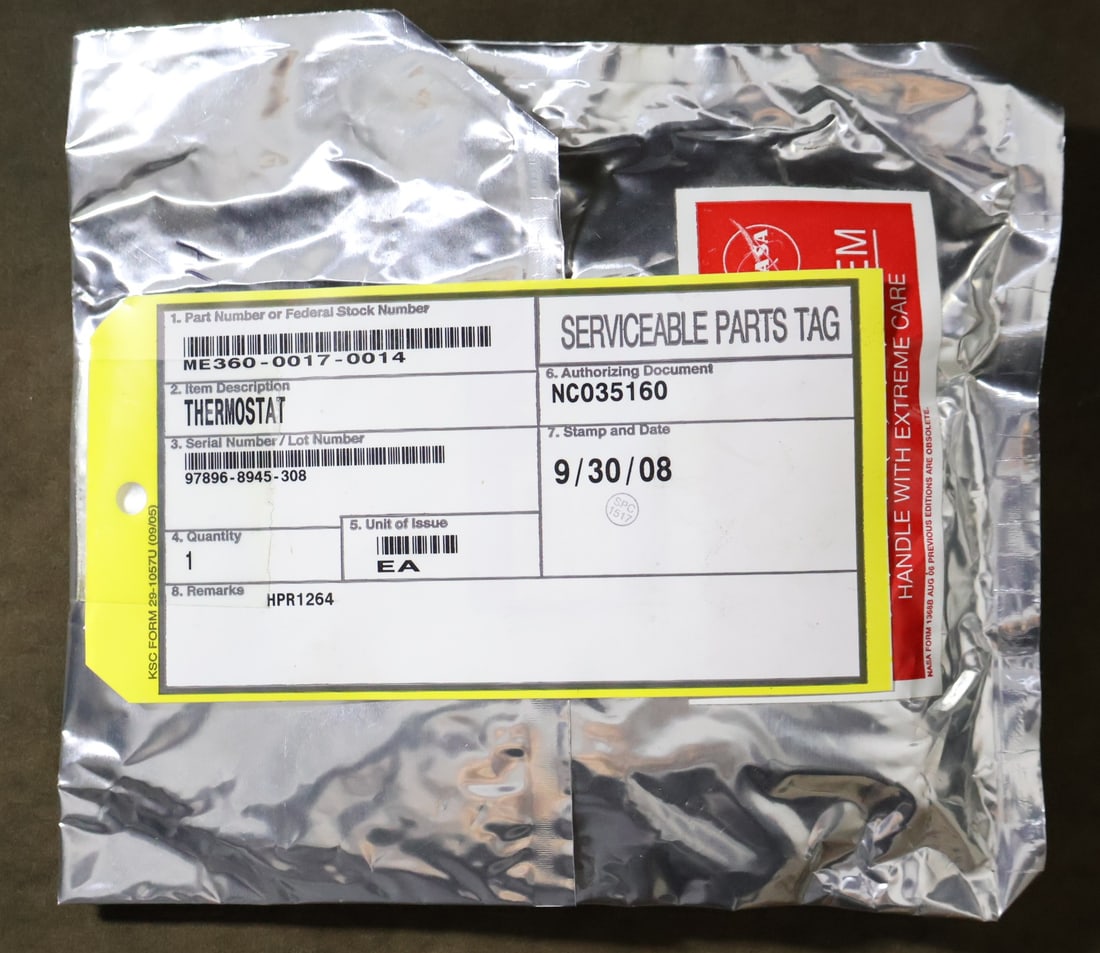 Space Shuttle "Critical Space Item" Thermostat (1 of 3)