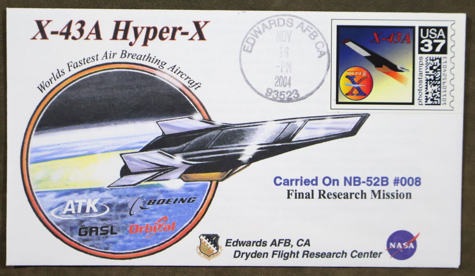 Flown X-43A Hyper-X Aircraft Cover (1 of 2)