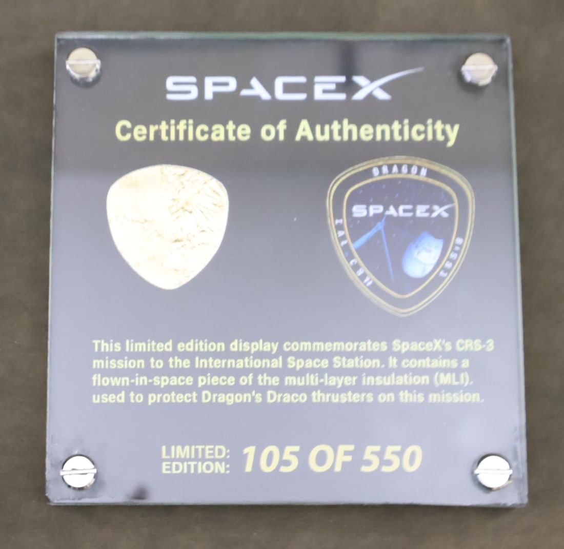 Flown SpaceX Multi Layer Insulation Display - 2